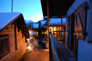 Vue nocturne Chalet Le mazot